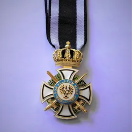 Pins Broscher WW1 tysk preussisk A Royal House Order of Hohenzollern Riddarkors med svärd Commander Class Band ingår 221111