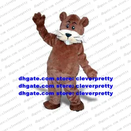 Costume mascotte pelliccia lunga marrone Lontra Lutra Castoro Nutria Coypu Marmotta Bobac Tarabagane PARCO A TEMA per adulti Avvia attività zx2482