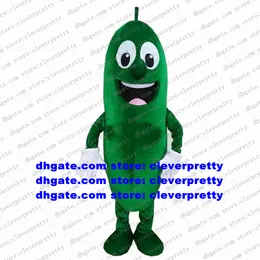 Fantasia de mascote de pepino verde cusúmero toalha gourd loofah luffa melão caráter banquete wee belo zx2543