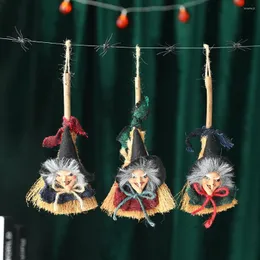 Parti Dekorasyonu 1pc Cadılar Bayramı Diy Asma Bebekler Dekor Süpürge Süslemeli Kötü Cadı Ev Bar Korku Sahibi Malzemeler