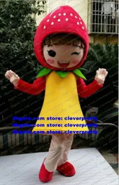 Fruit Strawberry Fragola Mascot Costume Adult Cartoon Character Outfit Suit Trade Shows Conferen Photo ZX2980