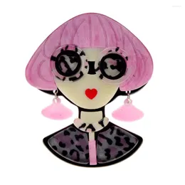 브로치 Cindy Xiang Acrylic 착용 안경 현대 소녀 4 색 사용 가능한 패션 아세테이트 섬유 핀 2022