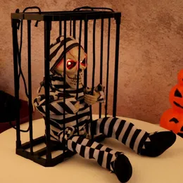 Party Decoration Halloween Scary Talking Skeleton Prisoner Animatronic Prank With Light Sound Home Motion Sensor Props 221018