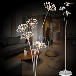 Floor Lamps Modern Art Dandelion LED Creative Silver Bedroom Crystal Stand Lamp Living Room Study Wedding Dress Shop Decoration