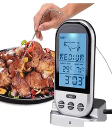 Bluetooth LCD Digital Wireless Ofen Thermometer Fleisch BBQ Grillen Lebensmittelsonde K￼chenthermometer Kochwerkzeuge mit Timer Alarm F06702150