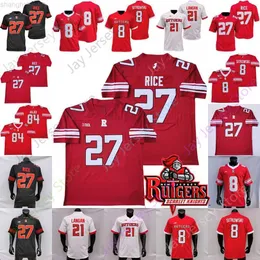 Camisa de futebol especial Rutgers Scarlet Knights NCAA Ray Rice Isaih Pacheco Bo Max Melton Vedral Cruickshank