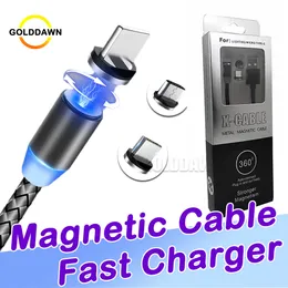 بالنسبة إلى Samsung Fast Charging Cabls Magnetic Cables Quick Charger Type C USB Micro USB مع عبوات البيع بالتجزئة Note 20 Ultra