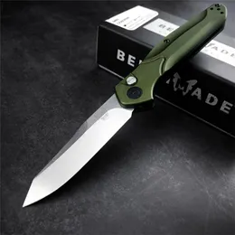 Benchmade 9400/9400BK Osborne AUTO Folding Knife 3.4" S30V Black/Satin Plain Blade Green Aluminum Handles BM 940 940BK Automatic Knife
