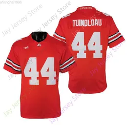 2023 Neues NCAA Ohio State Buckeyes Football-Trikot 44 J.T. TUIMOLOAU Rot, Größe S-3XL, komplett genäht, für Jugendliche und Erwachsene