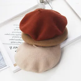 Berets Winter Baskenmütze Hüte Für Frauen Wolle Retro Warme Maler Hut Britischen Stil Elegante Kappen Gorras Invierno Mujer