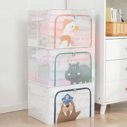 Clothing Storage Large Bags Transparent Clothes Containers Foldable Easy Receive Two-way Zipper