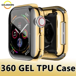 Custodia protettiva per orologio in TPU elettrolitico in gel, completamente coperta, per Apple iWatch serie 7 6 5 4 3 41mm 45mm