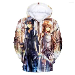 Bluzy męskie 2023 Anime Miecz Art Online 3D drukowane mężczyźni kobiety sao moda swobodna harajuku streetwear ponadgabarytowy pullover