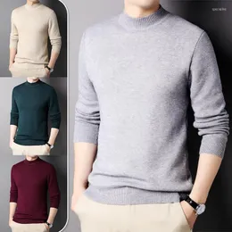 Men's Sweaters Casual Men Winter Sweater Solid Color Turtle Neck Long Sleeve Knitted Slim Men's Pullover Knitwear Bottoming