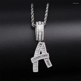 Подвесные ожерелья Lucky Sonny Письмо ожерелье Серебряное цвет начальный шарм хип -хоп Blin