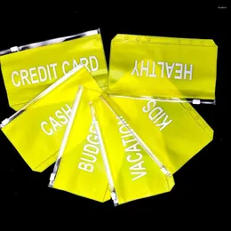 黄色のPVCプレゼンテーションバインダーフォルダージッパー受信バッグ簡潔なキャッシュプランナースパイラルファイリング製品カード所有者