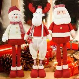 Pluszowe lalki duże rozmiary świąteczne Sontable Santa Claus Snowman Elk Toys Xmas Figurines Dift for Kid Red Tree Ornament 221111