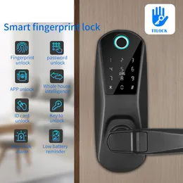 Smart Lock Ttlock App Fingerprint Bluetooth Cylinder Biometric Door Electronic Digital Keypad RFID بطاقة Keyless 221018