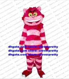 Red Cheshire Cat Maskot Kostüm Yetişkin Karikatür Karakter Kıyafet Takım Dünya Fuar Doğum Günü Tebrikler ZX2903