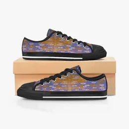 GAI GAI Scarpe da uomo Sneaker personalizzate Tela dipinta a mano Moda viola Taglio basso traspirante Walking Jogging Scarpe da ginnastica da donna