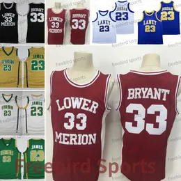 St. Vincent Mary Irish James 23 koszulka koszykówki Lower Merion 33 Laney School 23 Black White Green Siched Mens Jerseys Sports