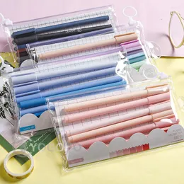 6 Teile/beutel Kreative Nette Morandi/Retro/Meer Blau/Rosa Einfache Kleine Frische Gel Stift Kawaii Schnell Trocknend kappe Neutral Liefert