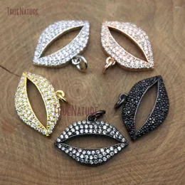 Pendant Necklaces Fashionable Jewelry Accessory Zirconia Beads Pave Micro Hand Making Lips Boho Copper Necklace 21 15 Mm PM9534