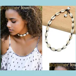 Hänge halsband nya guld sier färg cowrie skal halsband natur uttalande choker halsband bohemia collier collier kvinnor mode b dhchg