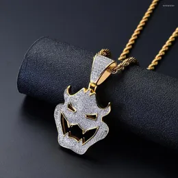 Pendant Necklaces Freewear Iced Out Mask NecklaceHigh Quality CZ Brass Necklace Hip Hop Choker Tennis Chain Jewelry Gift
