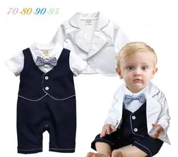 2019 Bahar Yeni Varış Baby Rompers yelek Kısa Kollu Romper Suit Toddler Boy Giyim Bebek Tulumları 2 PCS SET TR731893057