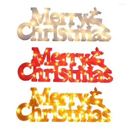 Decorazioni natalizie Allegra lettera Segno Luci a LED Alfabeto Fata Lampada da notte a batteria Decorazione per la festa della ghirlanda di Natale