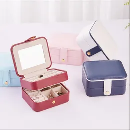 Jewelry Box Kids Jewelries Holder Exquisite Multi-layer Portable Creative Trinket Storage Box Earrings Ring Necklace Studs Organizer Display Case Travel BC154