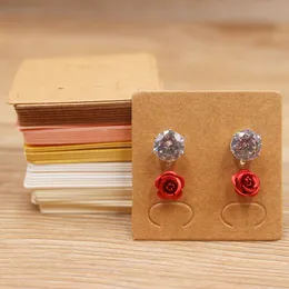 4x4cm Jewelry Cards for Packaging Display Selling Earring Kraft Square Paper Tag Gift Bag Box Packing