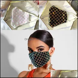 Дизайнерские маски кружевные решетки для лицевой маски для лица Маска мода Регулируемая черная защита маскариллы женщины дышащие анти пыли RE dhqti