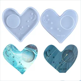 Molds New Style Heart Coaster Sile Molds Coffee Cup Mat Resin Epoxy Mold Moon Star Casting Diy Craft Drop Delivery Jewelry Tools Equi Dhzce