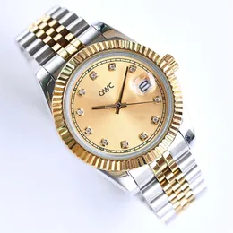 Relógios Men Steel Band Relógios de pulso ouro Single Calendar Watch Wholesale de expressão mecânica entre a mesa de casal