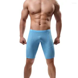 Underbyxor l￥nga ben shorts boxare sexiga herr underkl￤der trosor fitness andas av h￶g kvalitet sport som k￶r kn￤l￤ngd