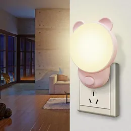 Nocne światła LED Wtyczka światła Dimmer pielęgnacja dziecięca pielęgnacja oko sen sypialnia wtyczka Energy Energy Słodka mini lampa