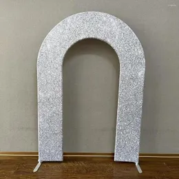 Party Decoration Silver Arch Backdrop Cover Solid Color Kids Baby Shower Birthday Wedding Chiara Wall Panel Arched Metal Stand Frame