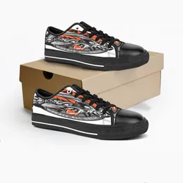 Sapatos personalizados Classic Canvas Skate de baixo corte de skate Casual Black Aceitar Customização Impressão UV Low Mens Womens Sports Sneakers Breathable Color 30