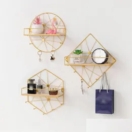 Storage Holders Racks Iron Room Organizer Wall Key Holder Rack Bathroom Storage Shelf For Home And Kitchen Supplies Cosmetic 21110 Dhbgl