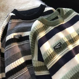 Men's Sweaters Preppy Style Men Sweaters Striped Vintage Pullovers Causal Harajuku Allmatch Men's Clothing Autumn Winter Knit Sweater Male 221111