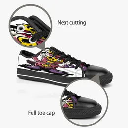커스텀 신발 클래식 캔버스 로우 컷 스케이트 보드 캐주얼 트리플 블랙 허용 커스터마이징 UV 인쇄 로우 남성 여성 스포츠 운동화 통기성 색상 97