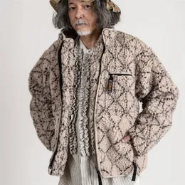 Mens Jackets KAPITAL Hirata Hohiro Fleece Wear on Both Sides Zipper Long Sleeve Japan Style Loose Jacket Men and Women Outerwear Coats 221112