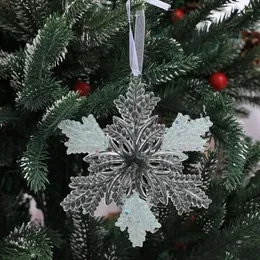 Décorations de noël 1 pièces cristal clair flocon de neige suspendus décor arbre acrylique décoratif bricolage cadeau accessoires