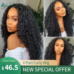 Glueless Jerry Curly Human Hair Wigs No Sew in Leeves Out v Part Wig Peruian Friendly 28inch Lace Front
