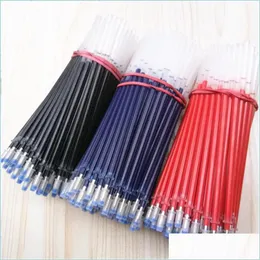 Gel Pens Gel Pens 100Pcs 0 5Mm Black Blue Red Pen Refills Smooth Writing Office Stationery Good Quality Refill School1 Drop Delivery Dhrsm