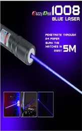 NEW high power 1000m 405nm Powerful purpleblue violet laser pointers SOS Lazer Flashlight hunting teaching5288877