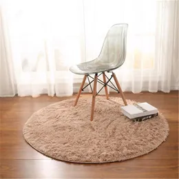Carpets Washable Silk Hair Basket Fitness Round Mats Home Non-slip Blanket Bedroom Study Rug Solid Color Floor Mat Carpet
