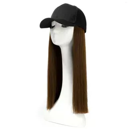 Czapki baseballowe dla kobiet modne czapki włosy proste fryzura Regulowana peruka przymocowana długie krople